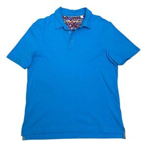 ROBERT GRAHAM Luxury Designer Business Casual Golf Polo Tee Shirt Mens Large